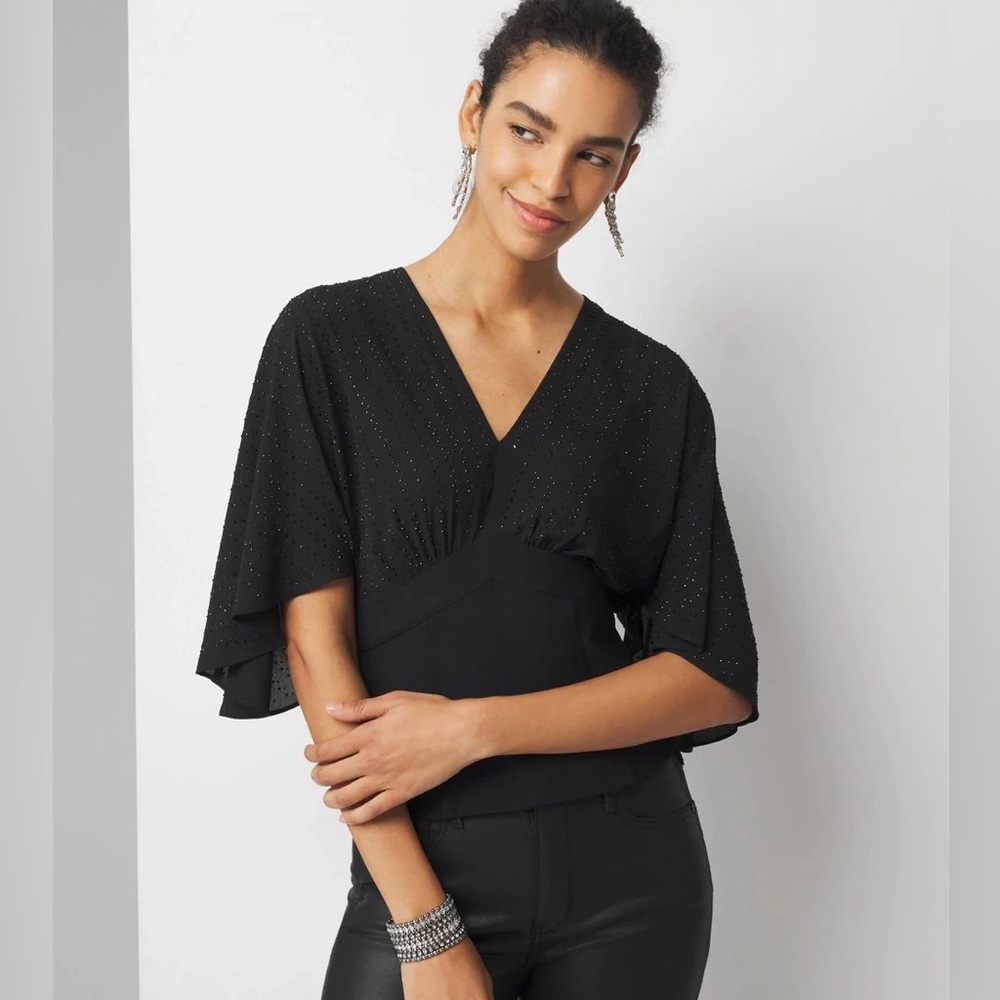 WHBM Petite Embellished Corset Blouse
